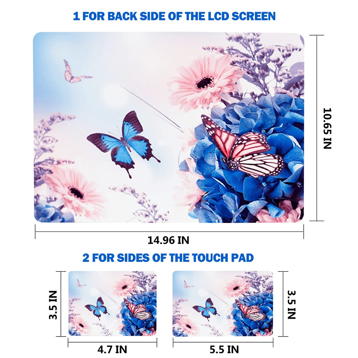 AIMSA butterfly flower easy removal keeps laptop pristine