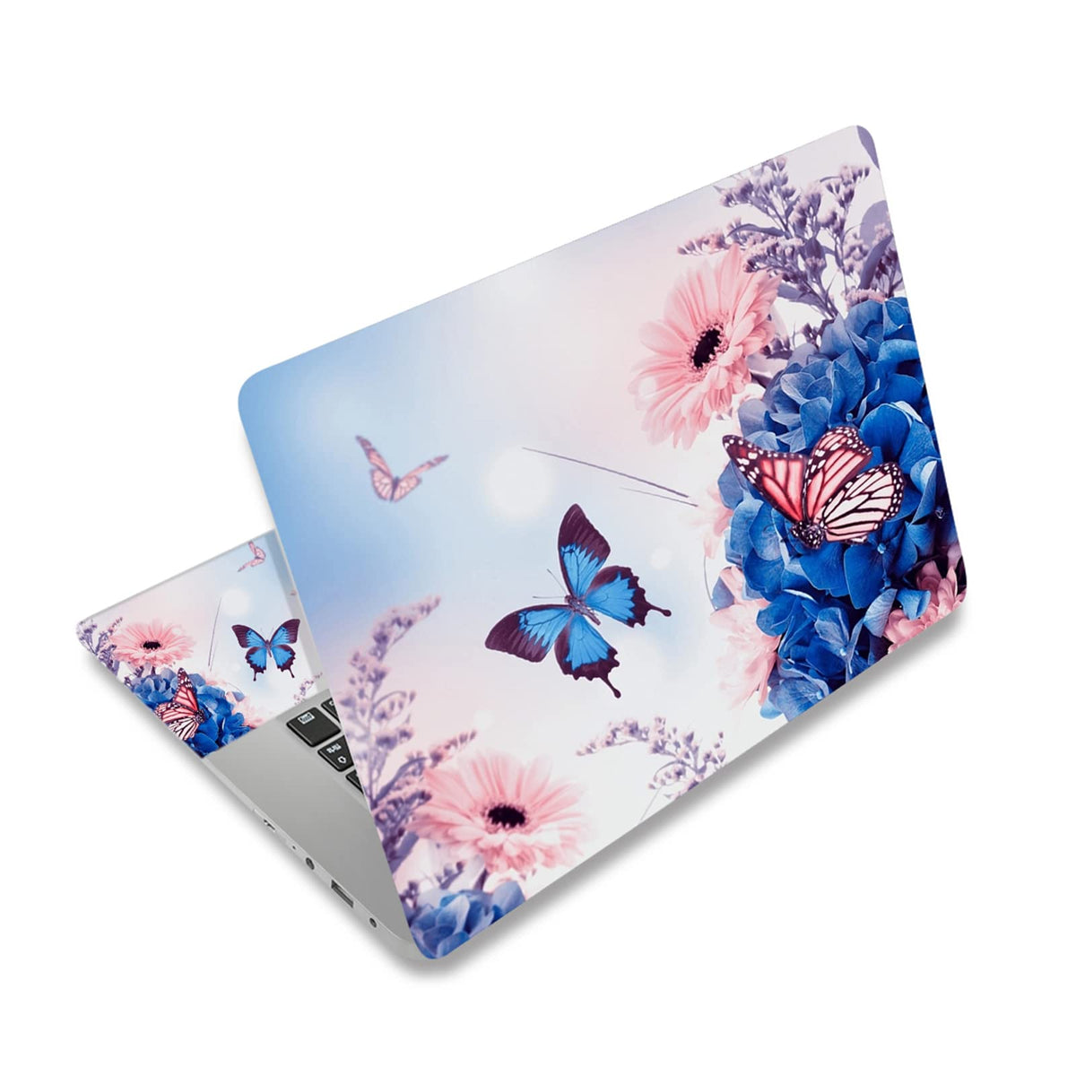 AIMSA butterfly flower LCD back skin protects against scratches while styling your laptop