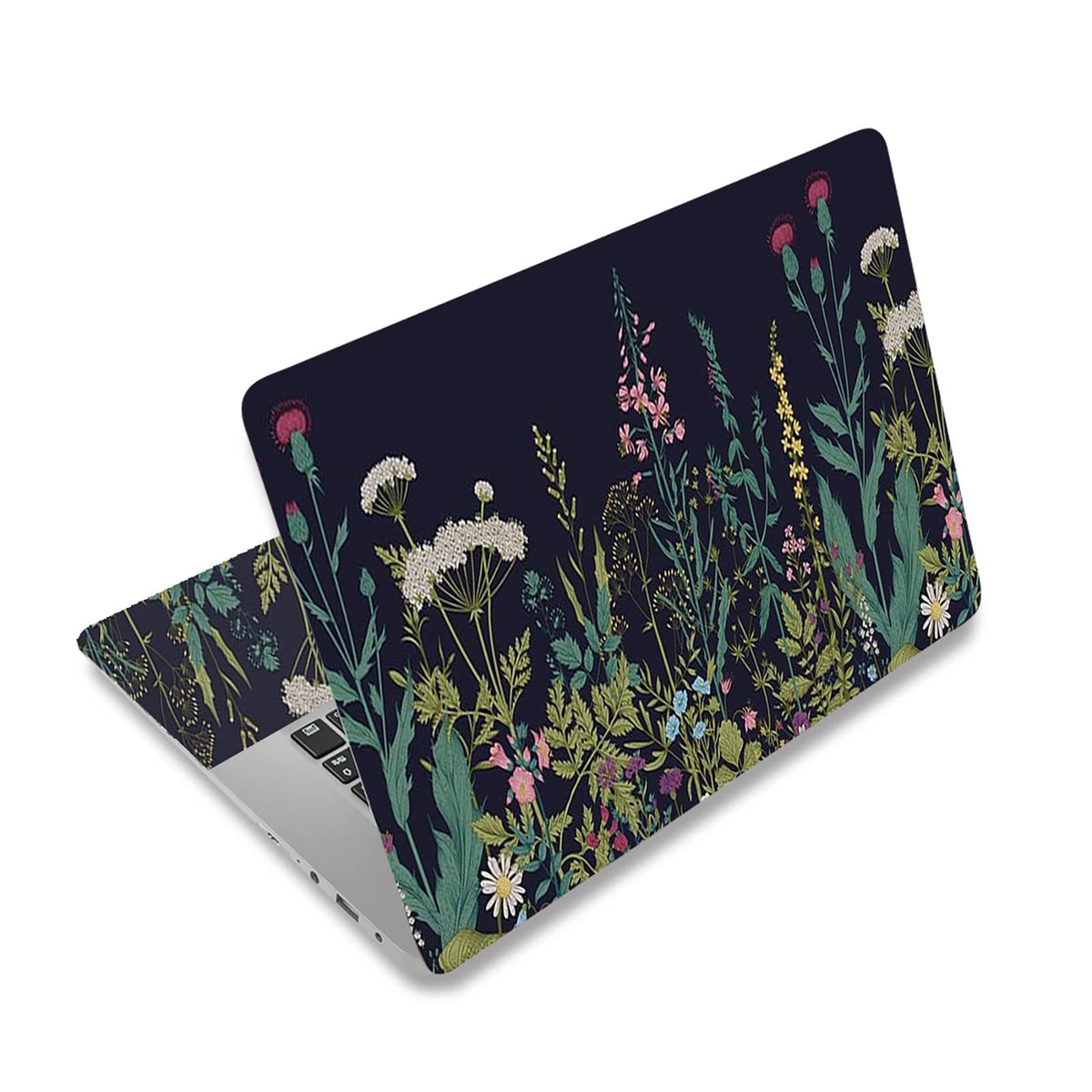AIMSA floral laptop skin back-cover protects the lid and adds color.