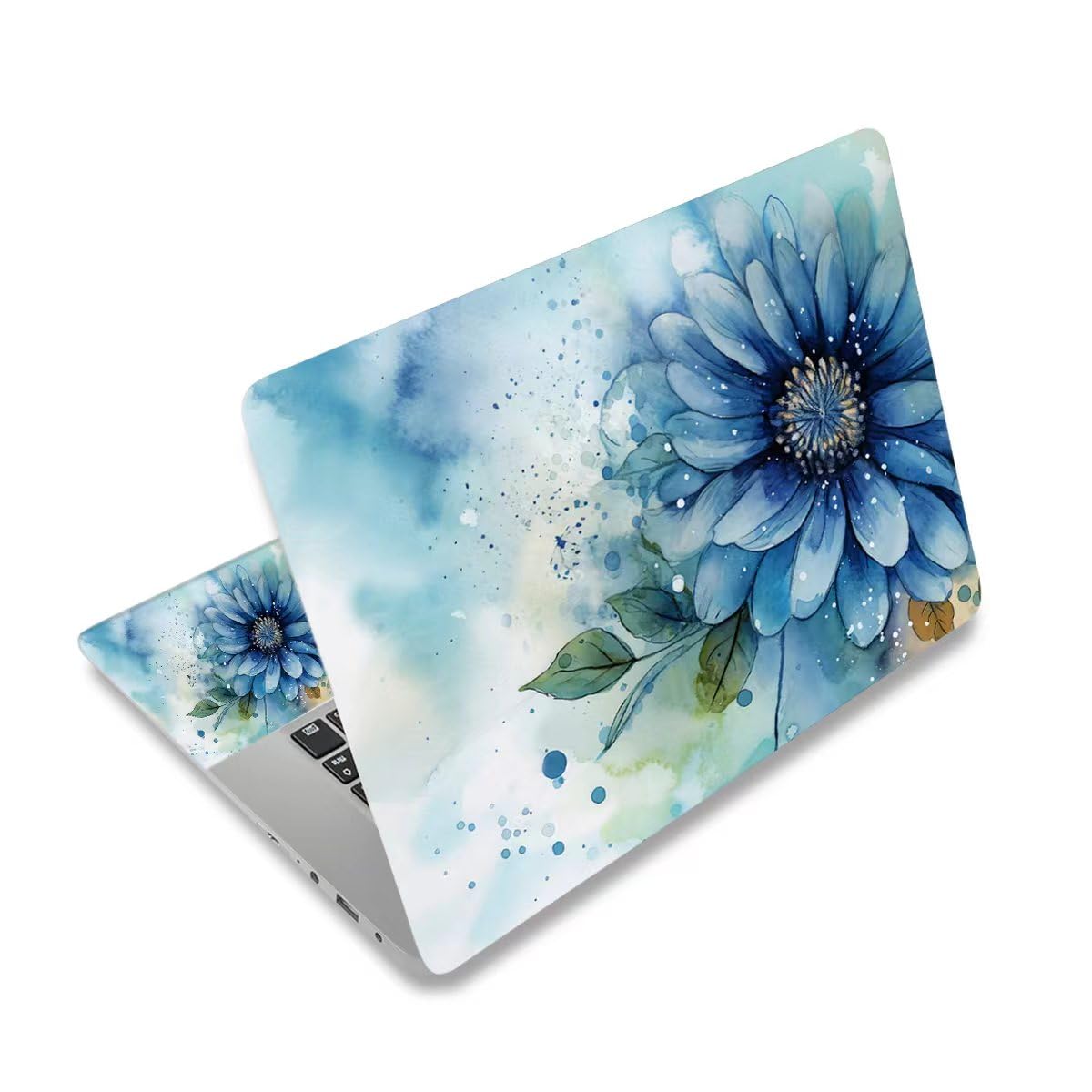 AIMSA blue-flower back LCD skin protects the screen area from scratches.
