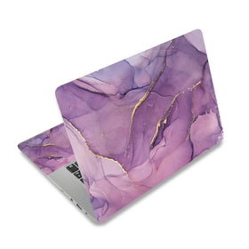 AIMSA purple marble front cover on laptop showing full-sheet coverage and stylish protection
