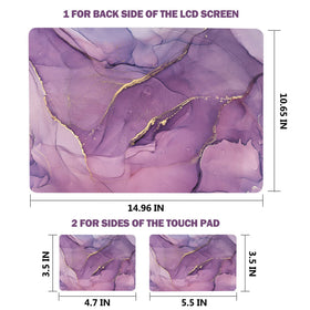 AIMSA purple marble package contents with three films demonstrating easy application