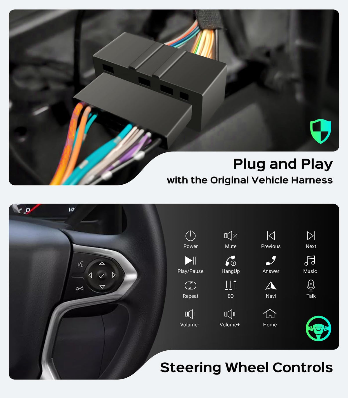 AINAVI 10.2-inch car radio offline navigation via GPS antenna