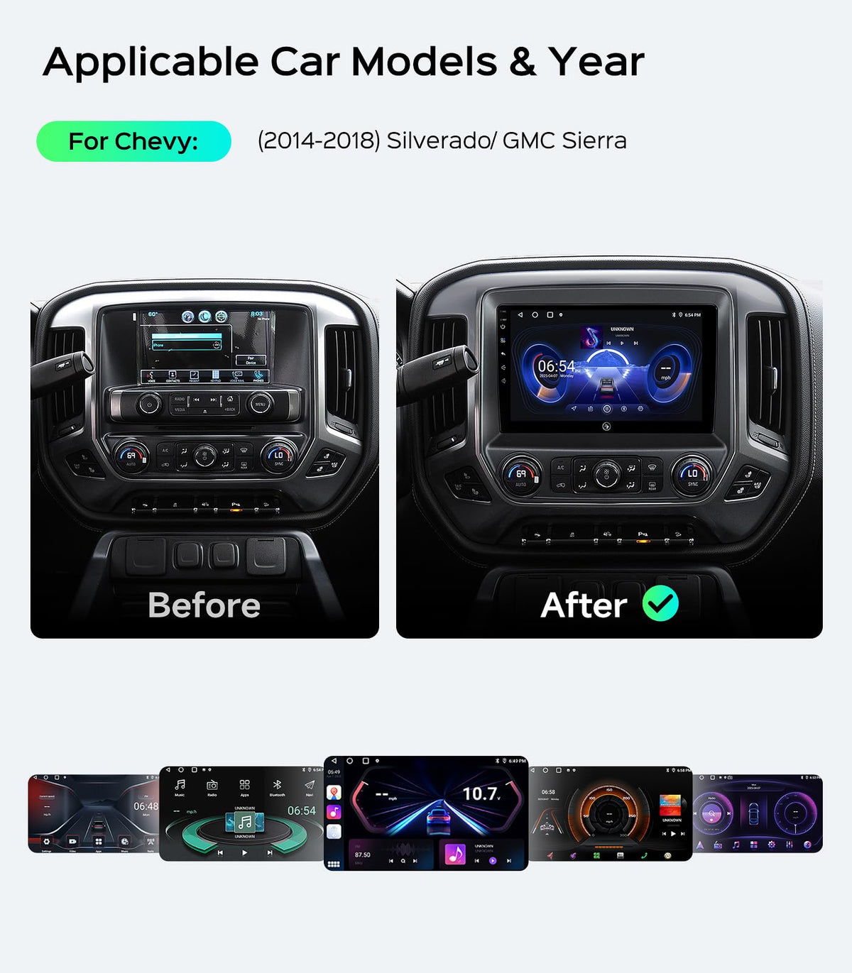 AINAVI 10.2-inch car radio with wireless CarPlay for Silverado enables hands-free navigation