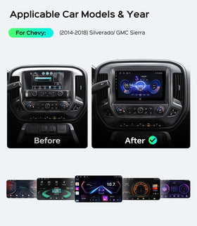 AINAVI 10.2-inch car radio with wireless CarPlay for Silverado enables hands-free navigation