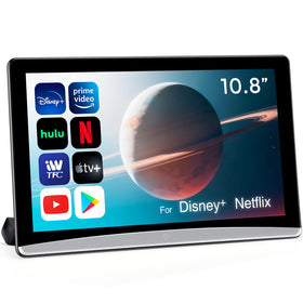 AINAVI 1080p headrest monitor front view for in-car entertainment on long trips.