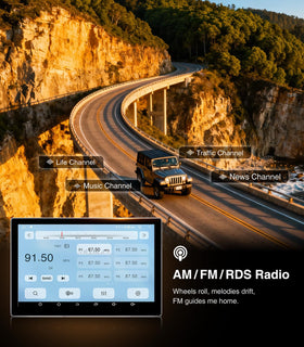 AINAVI FM/AM radio with 12 EQ for customized listening