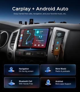 AINAVI head unit with CarPlay and Android Auto for hands-free maps and calls