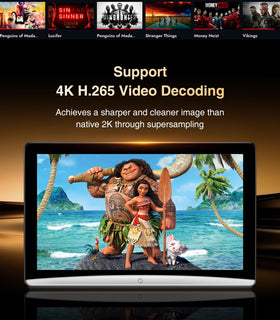 AINAVI dual speakers with HDMI sharing for synchronized watching in the back seat.