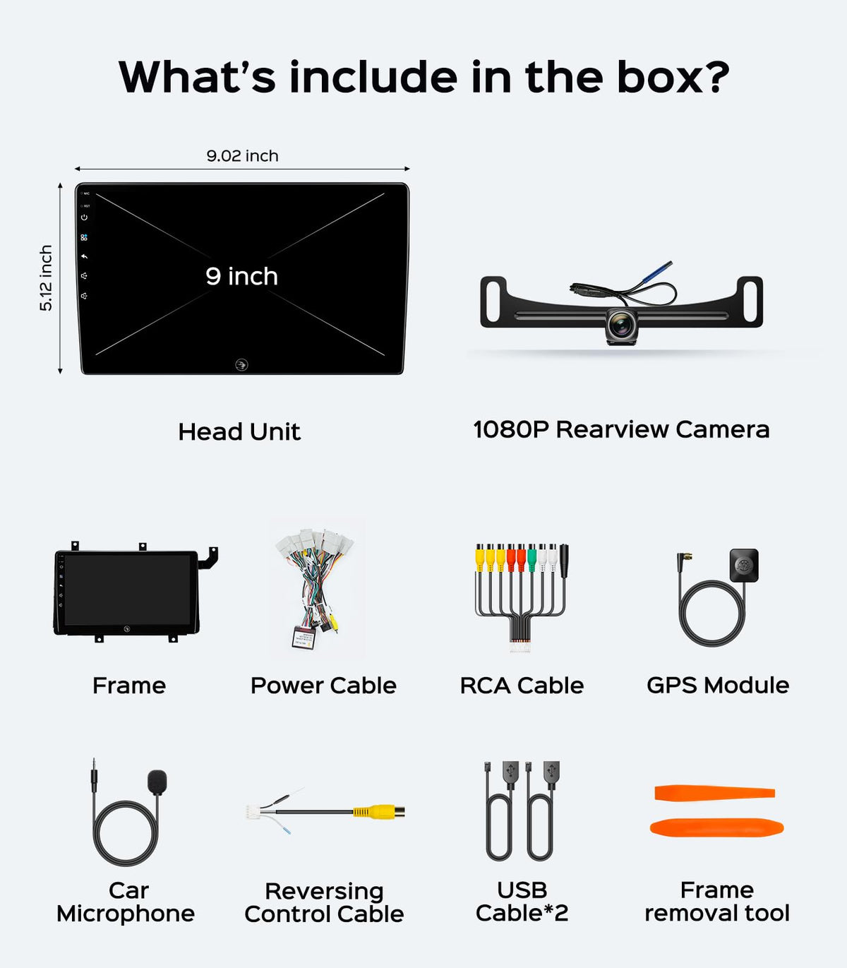 AINAVI wiring kit and clips for secure Tacoma installation.