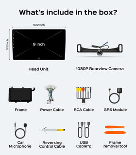 AINAVI wiring kit and clips for secure Tacoma installation.