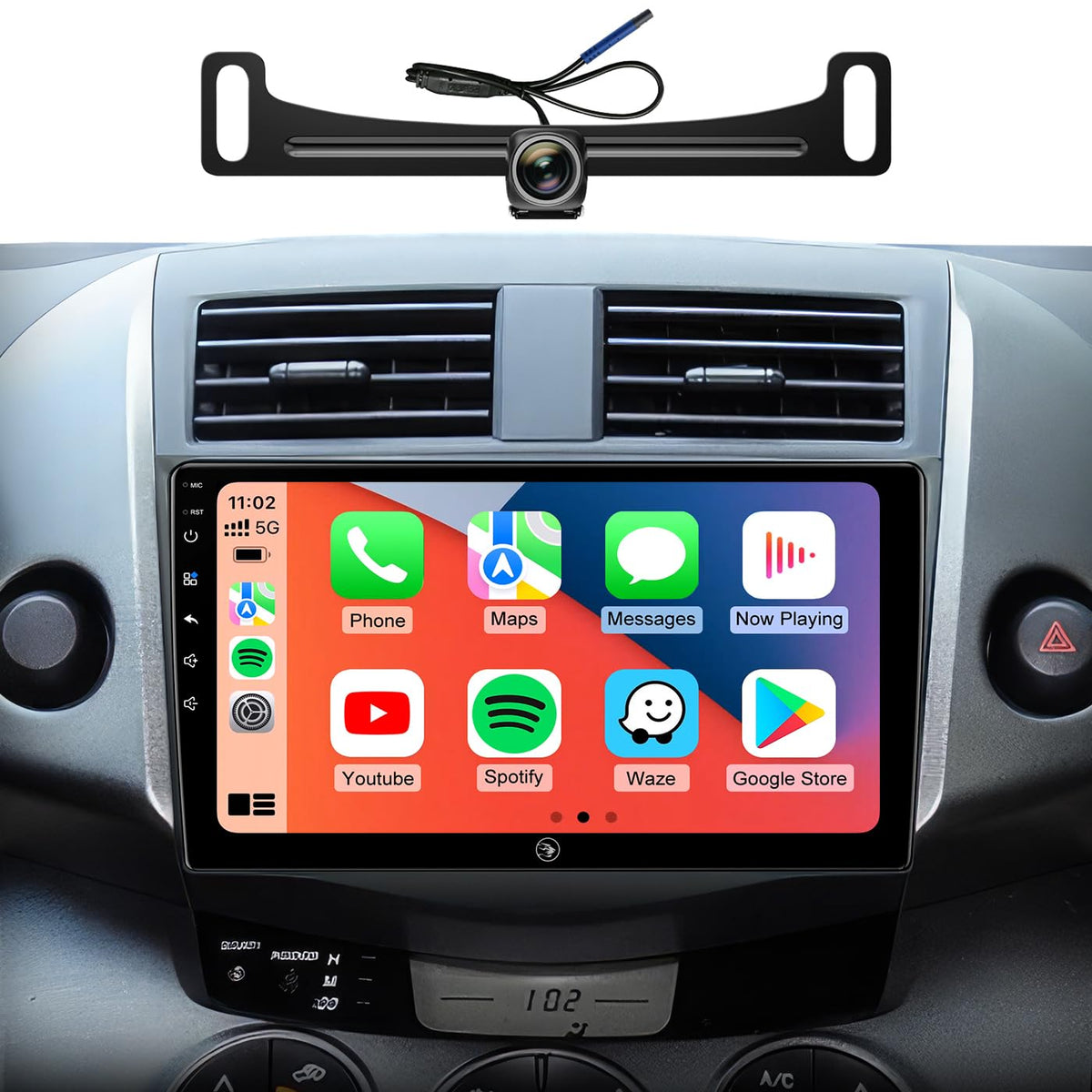 AINAVIGO 9-inch IPS touchscreen displays Toyota RAV4 with crisp visuals