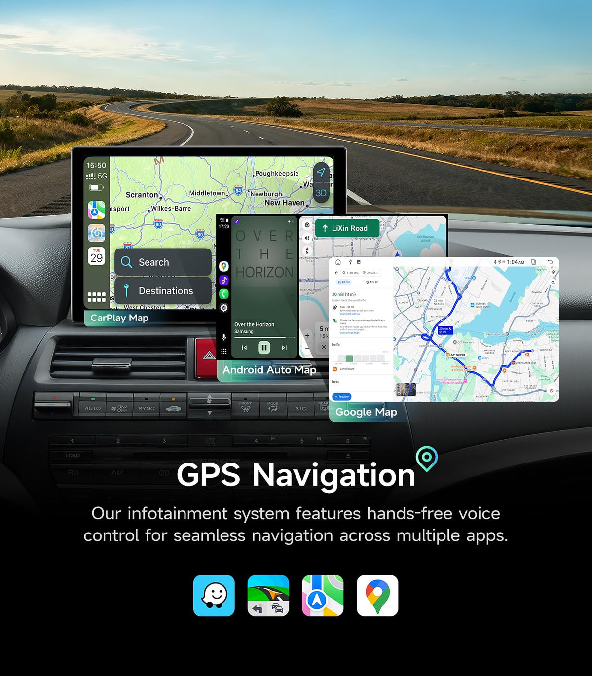 AINAVIGO AHD 1080p rear camera delivers clear reversing guidance.
