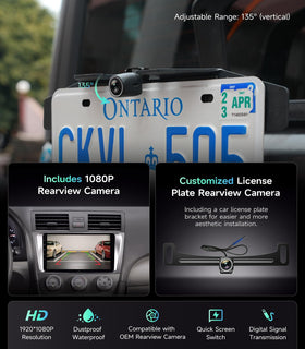 AINAVIGO Camry QLED 1280x720 display with vibrant colors and sharp UI