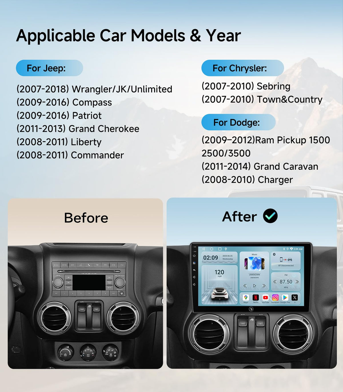 AINAVIGO wireless CarPlay and Android Auto enable hands-free, smart device integration