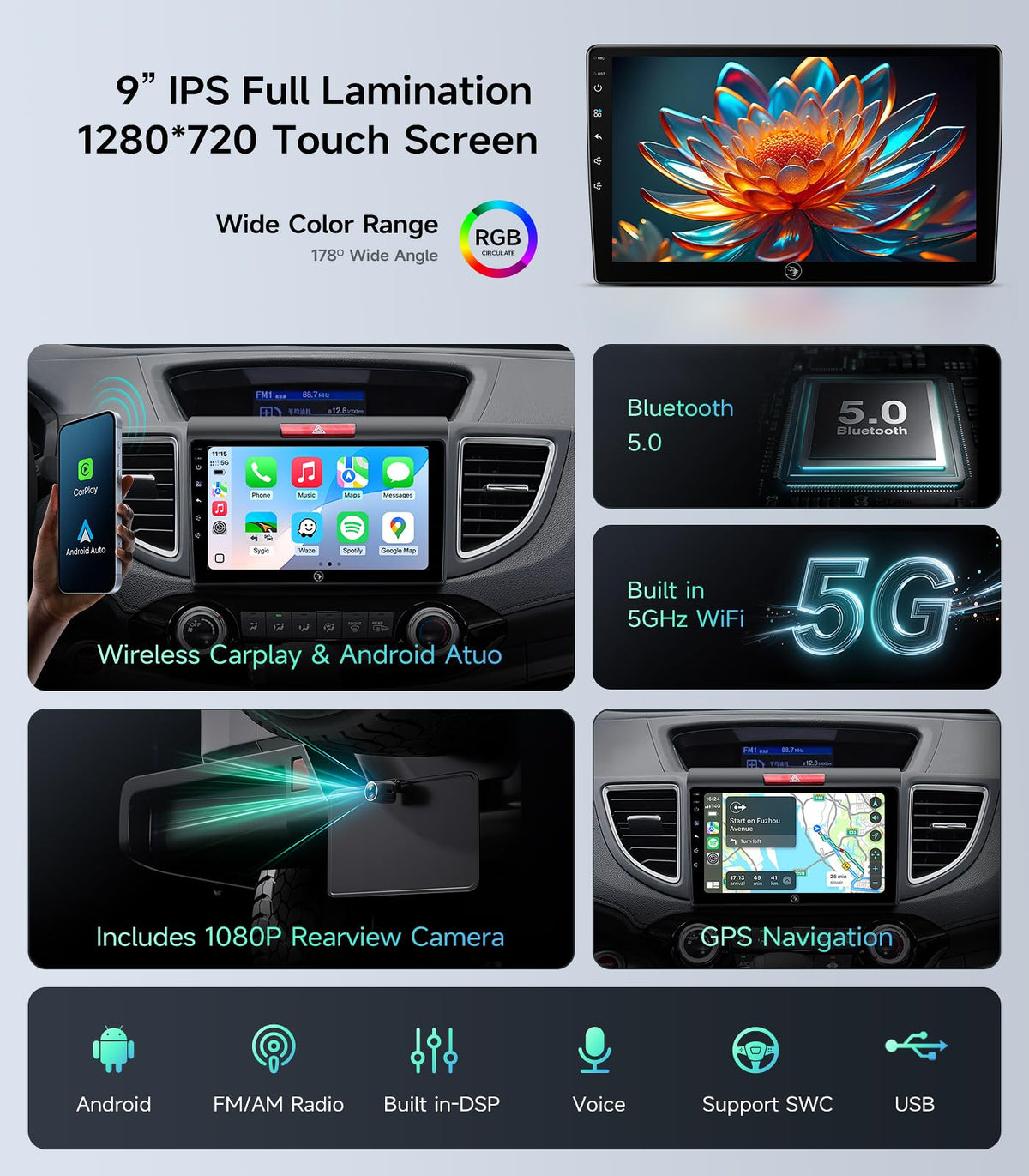 AINAVIGO FM radio delivers real-time traffic and updates on the road.