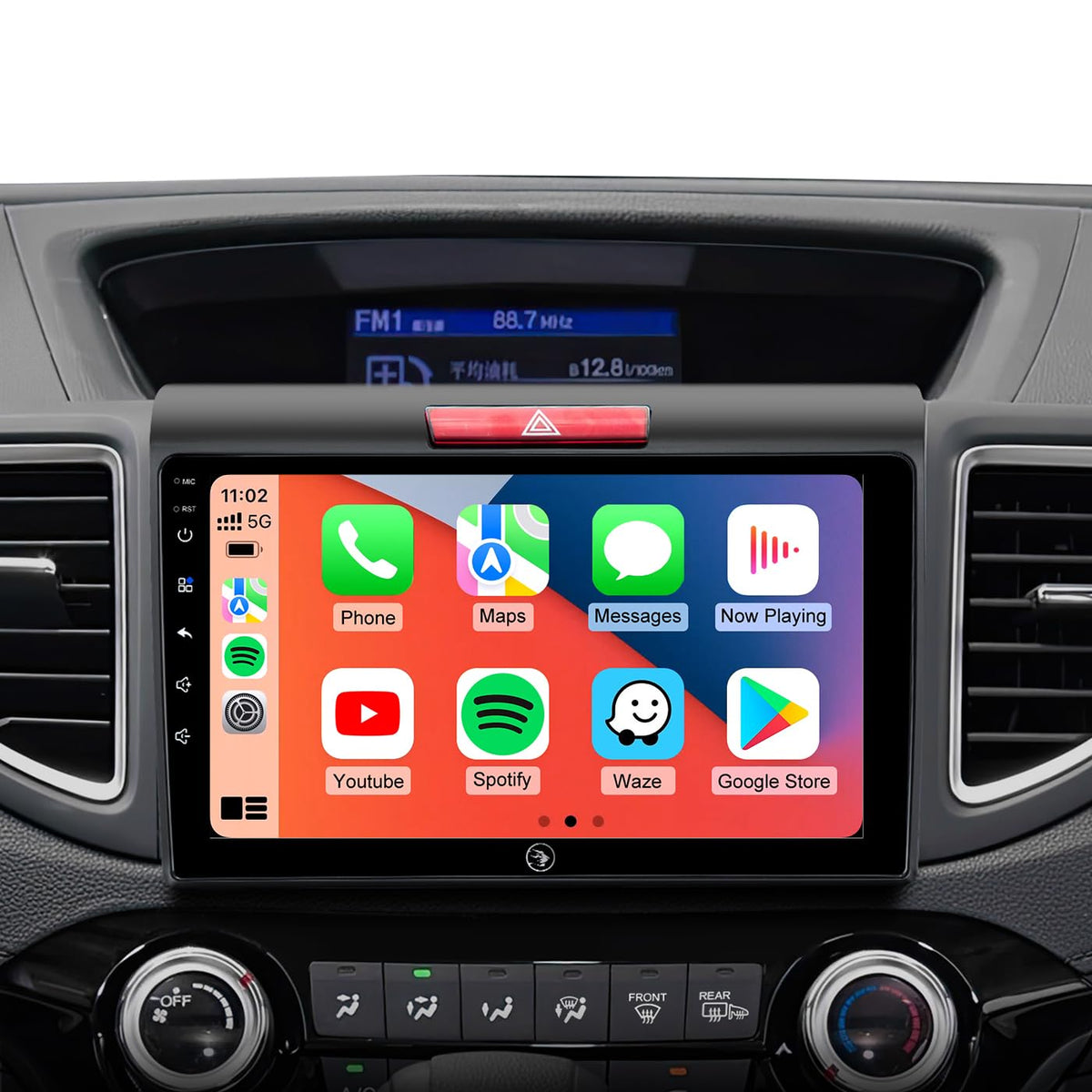 AINAVIGO 9-inch CR-V radio front panel upgrade offers easier center console access.