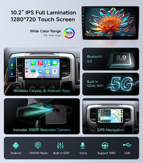 AINAVIGO Dodge Ram Bluetooth 5.0 for hands-free calls