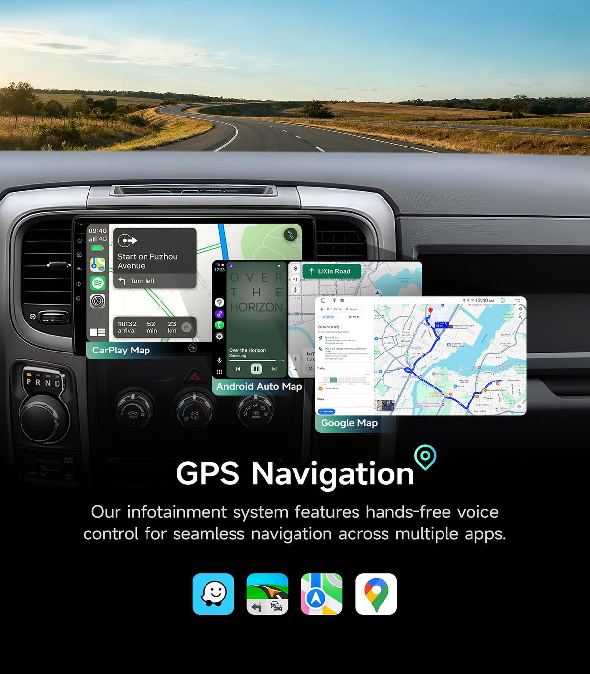 AINAVIGO Dodge Ram 1080p rear camera aids parking and visibility