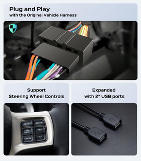 AINAVIGO Dodge Ram 5G Wi-Fi keeps apps online for streaming