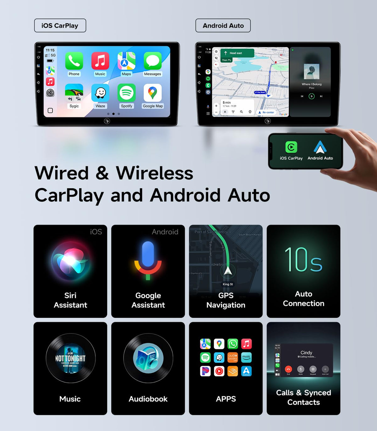 AINAVIGO North American GPS maps with built-in antenna for accurate navigation.