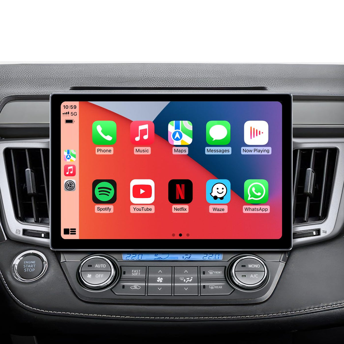 AINAVIGO Rav4 11.5-inch display front view, showcasing a modern infotainment upgrade.