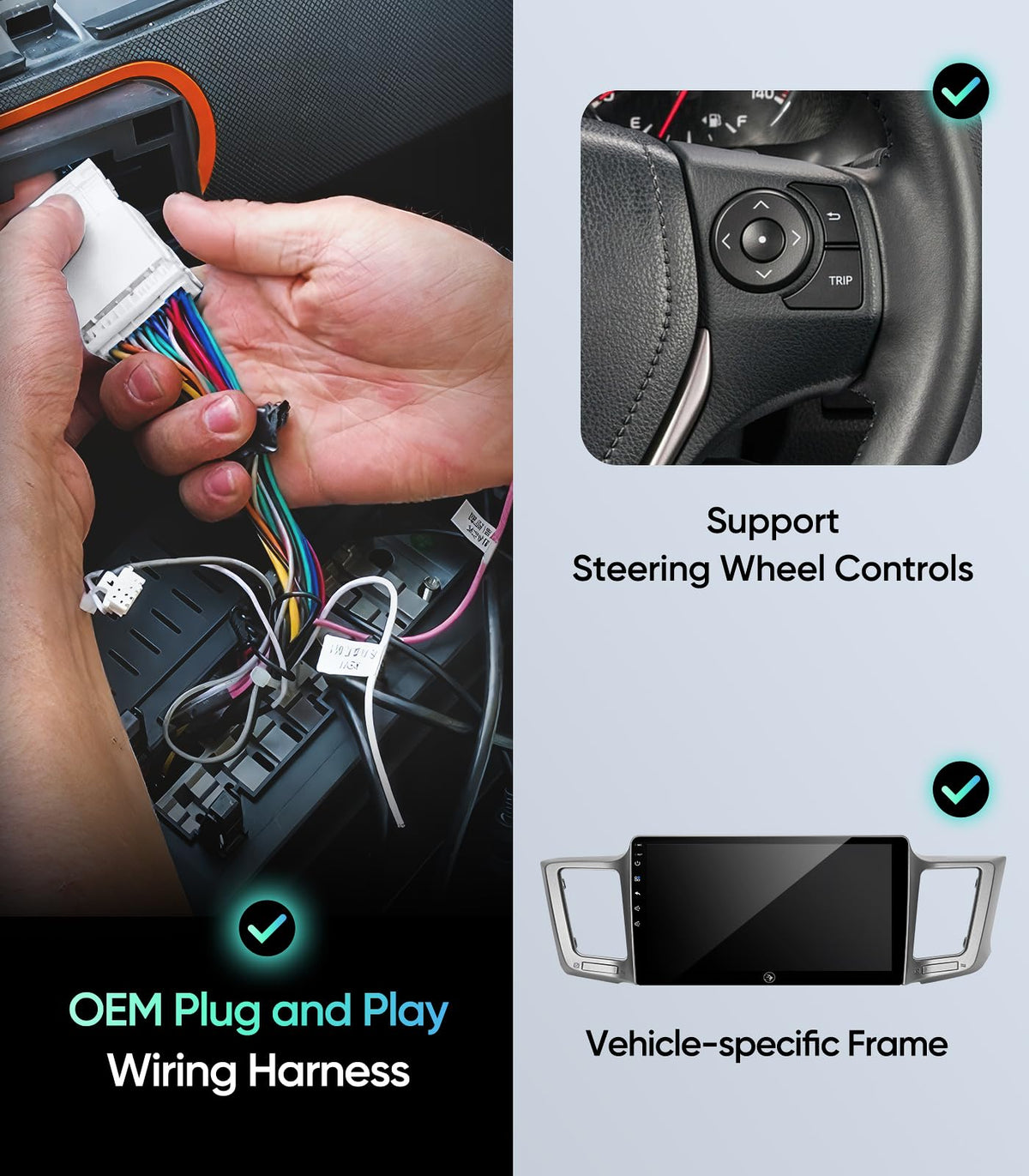 AINAVIGO Rav4 2013-2018 Bluetooth FM with SWC for hands free control