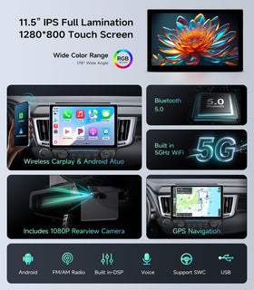 AINAVIGO Rav4 Bluetooth for music streaming and hands-free calls on the road.