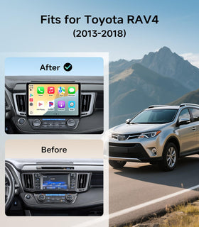 AINAVIGO Rav4 wireless CarPlay and Android Auto interface in action for seamless smartphone integration.