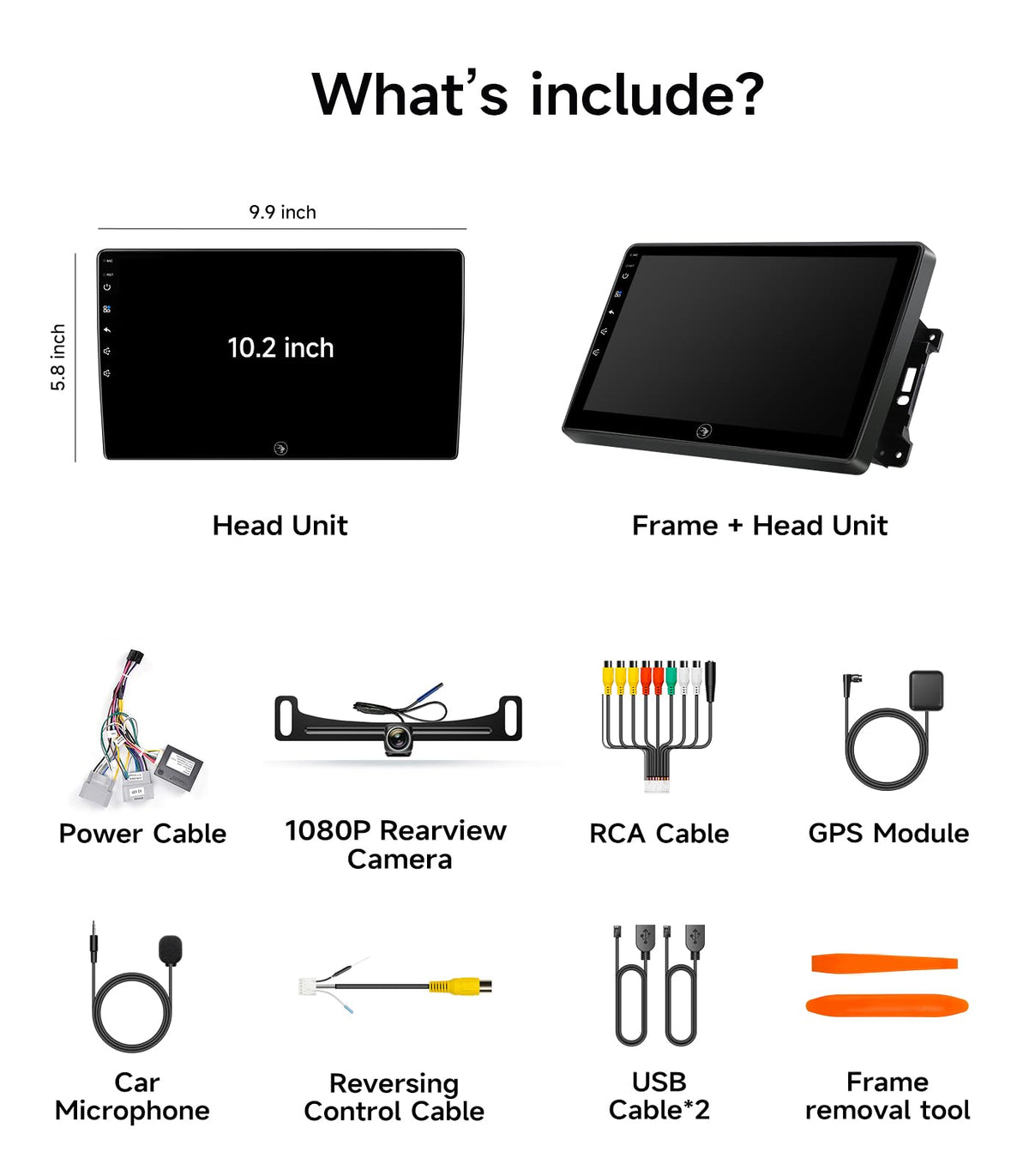 AINAVIGO 10.2-inch touchscreen provides intuitive control and quick navigation