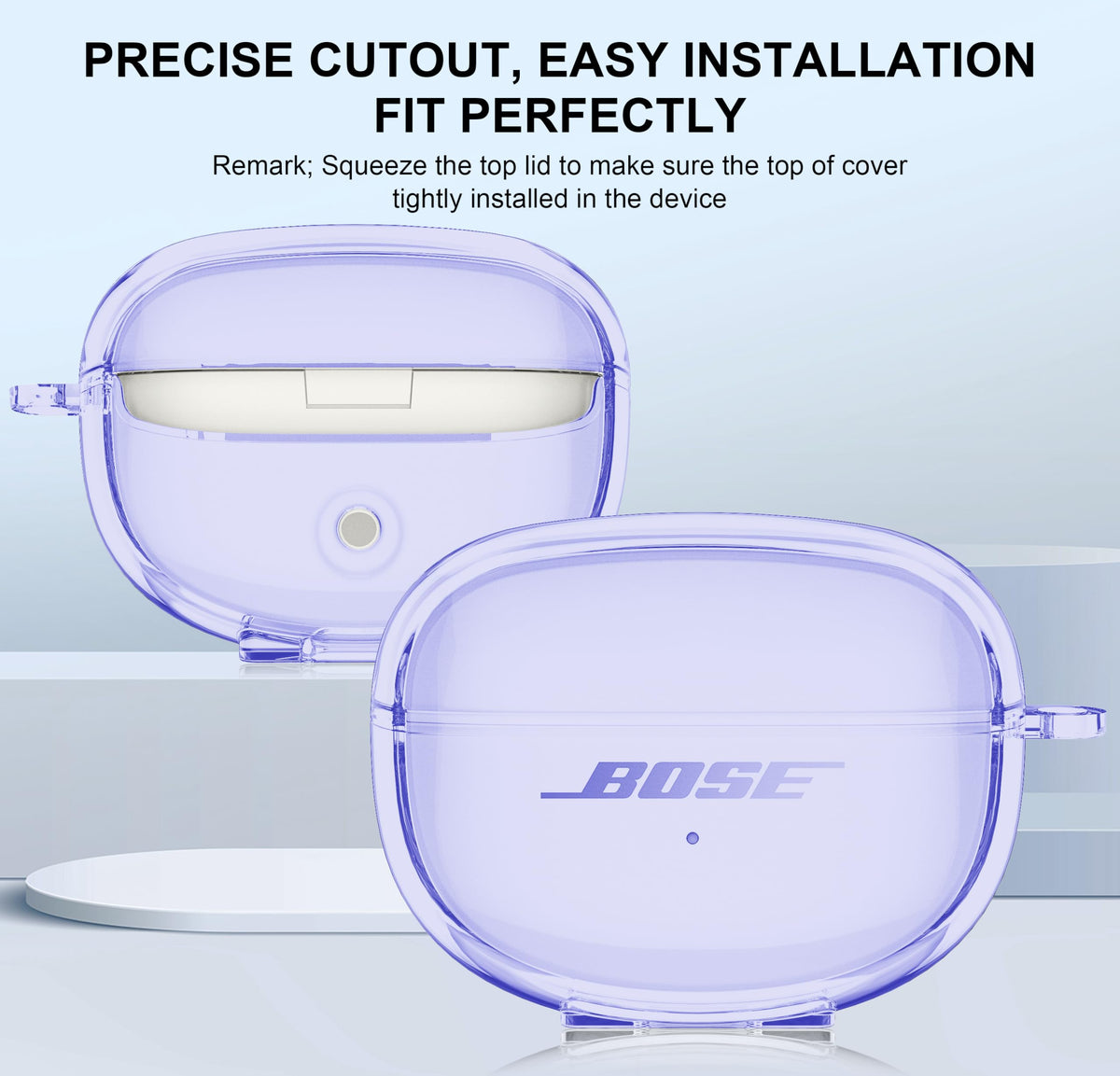 Aircawin Bose case with hingeless two-parts design for easy installation and pairing.