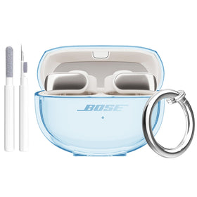 Aircawin Bose Ultra Open Earbuds case, front view, crystal clarity and full access