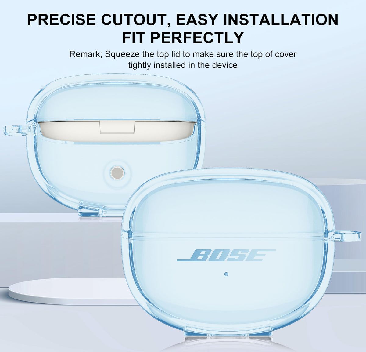 Aircawin Bose Ultra Open Earbuds case with hingeless design for easy installation and pairing