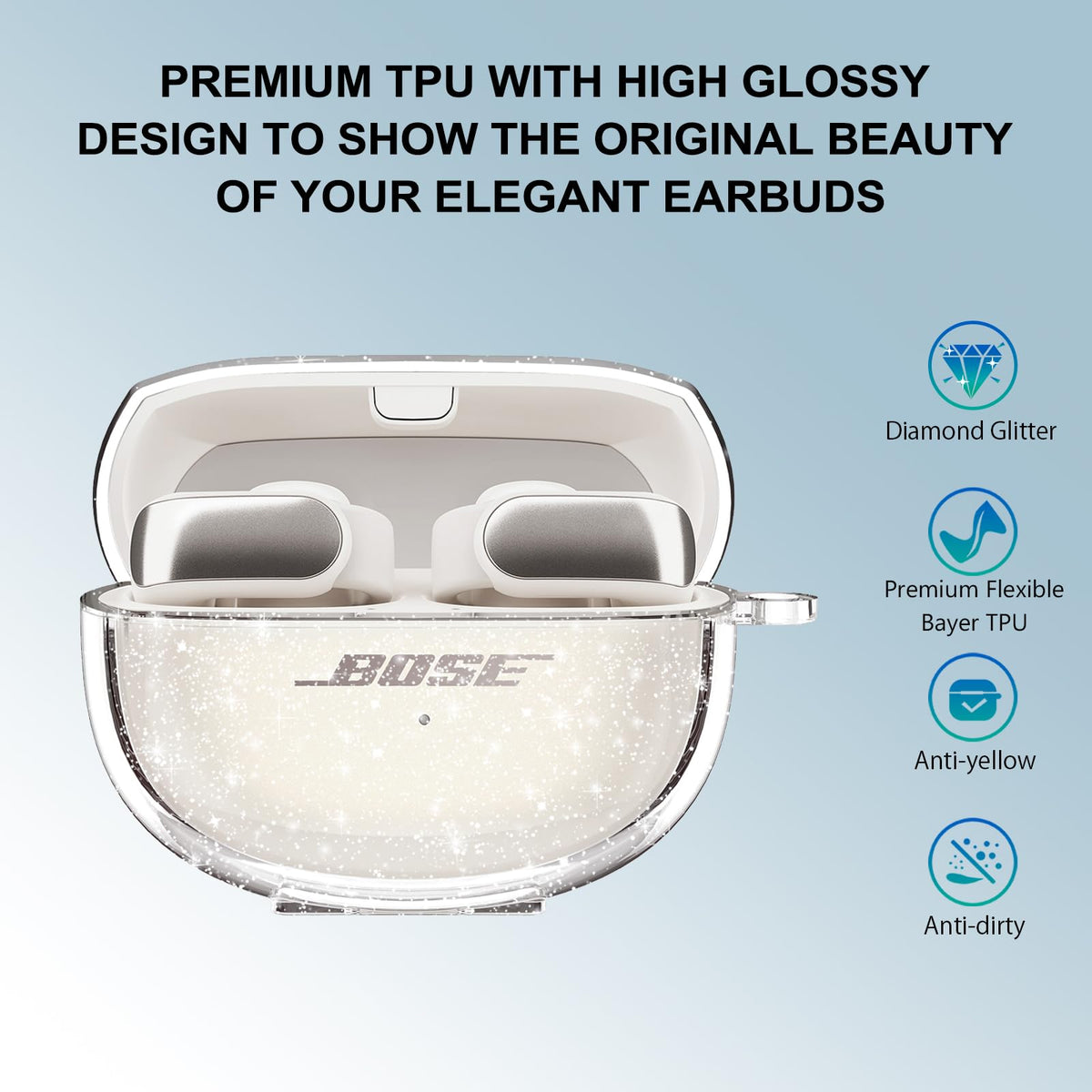 Aircawin transparent TPU Bose case highlights original finish while guarding from scratches.