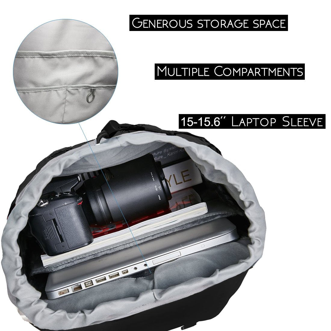 Airlab Rucksack back anti-theft sleeve adds discreet protection against theft.