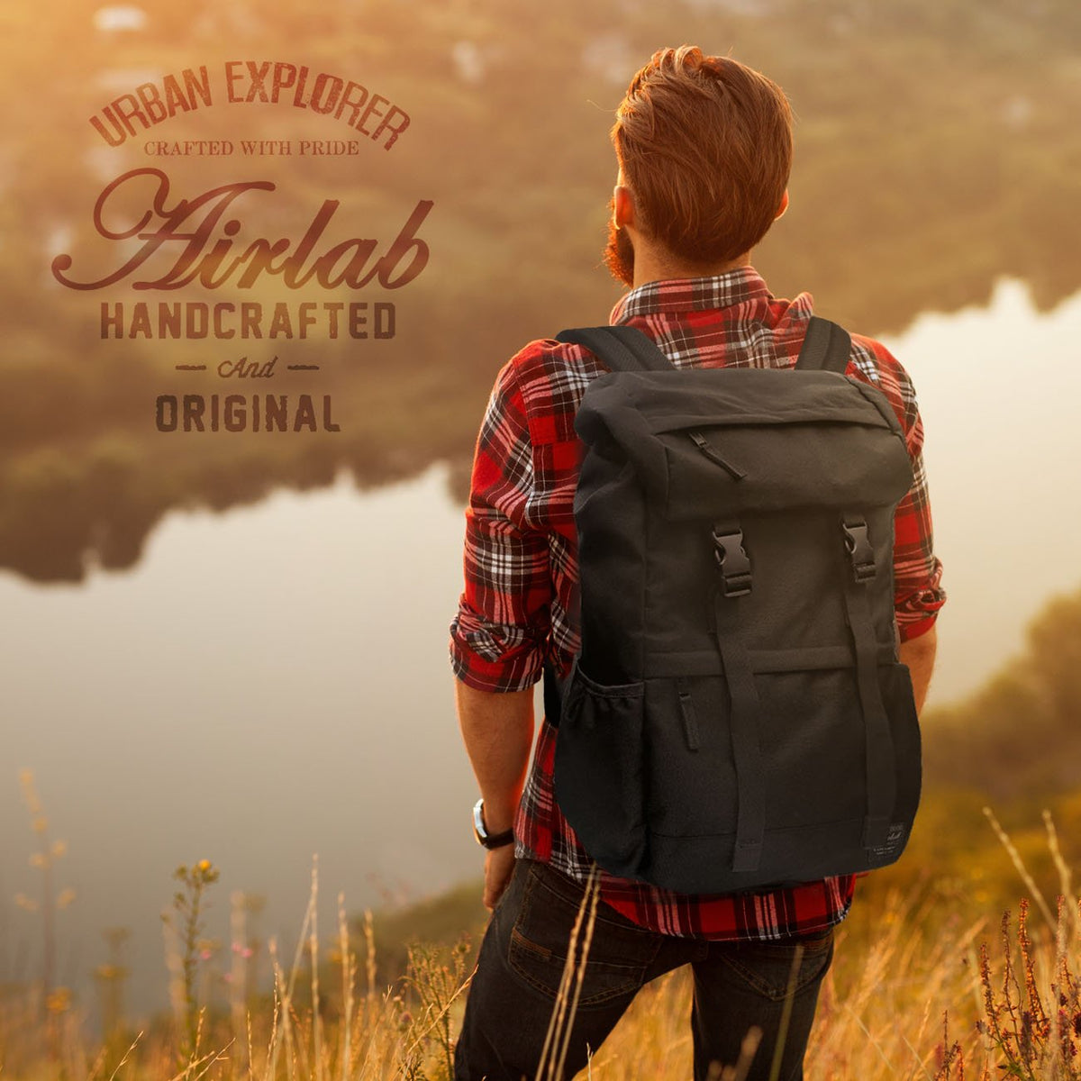 Airlab Rucksack urban-durable design suited for travel, college, and outdoor use.