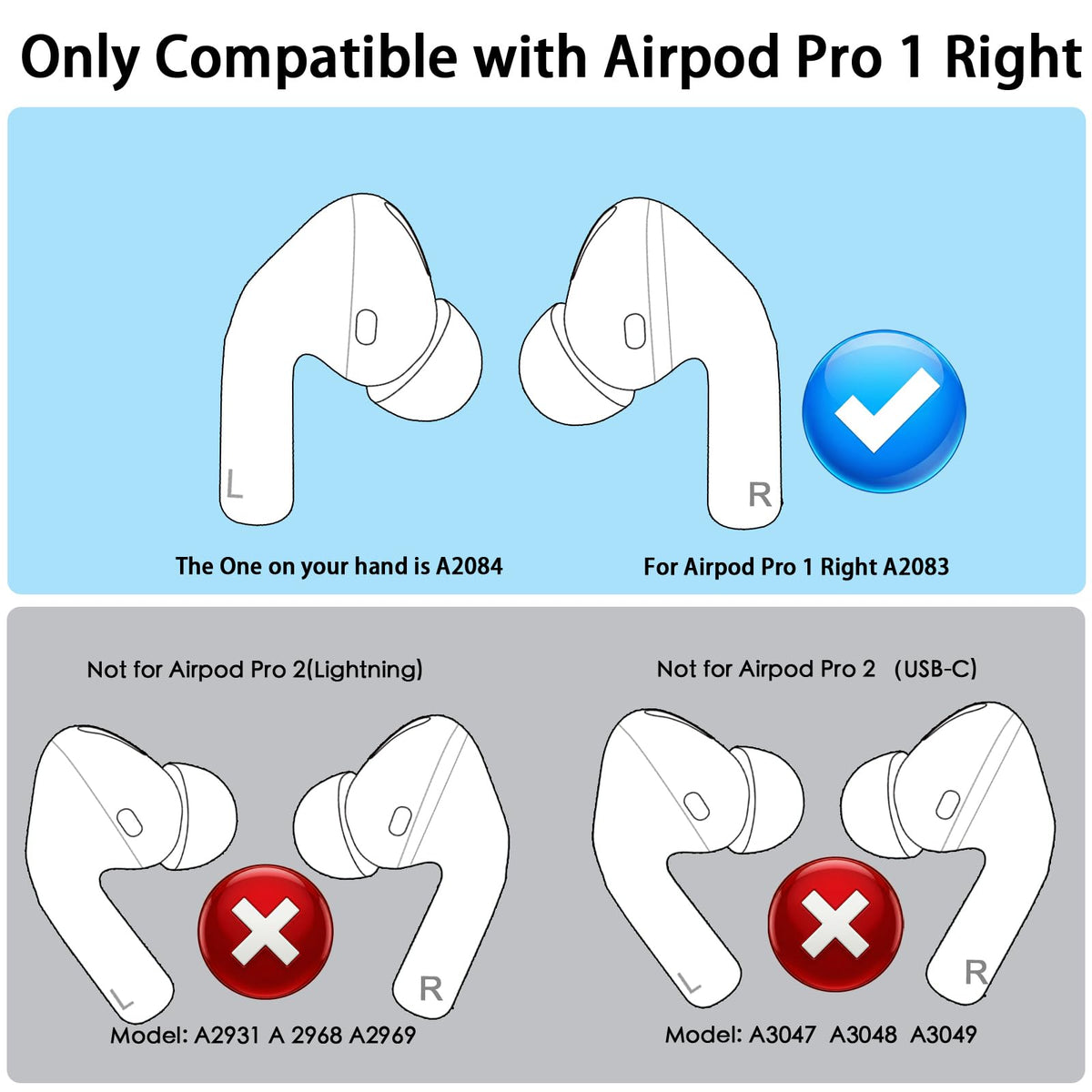 AirPods Pro Gen 1 right earbud inside charging case for easy swap.