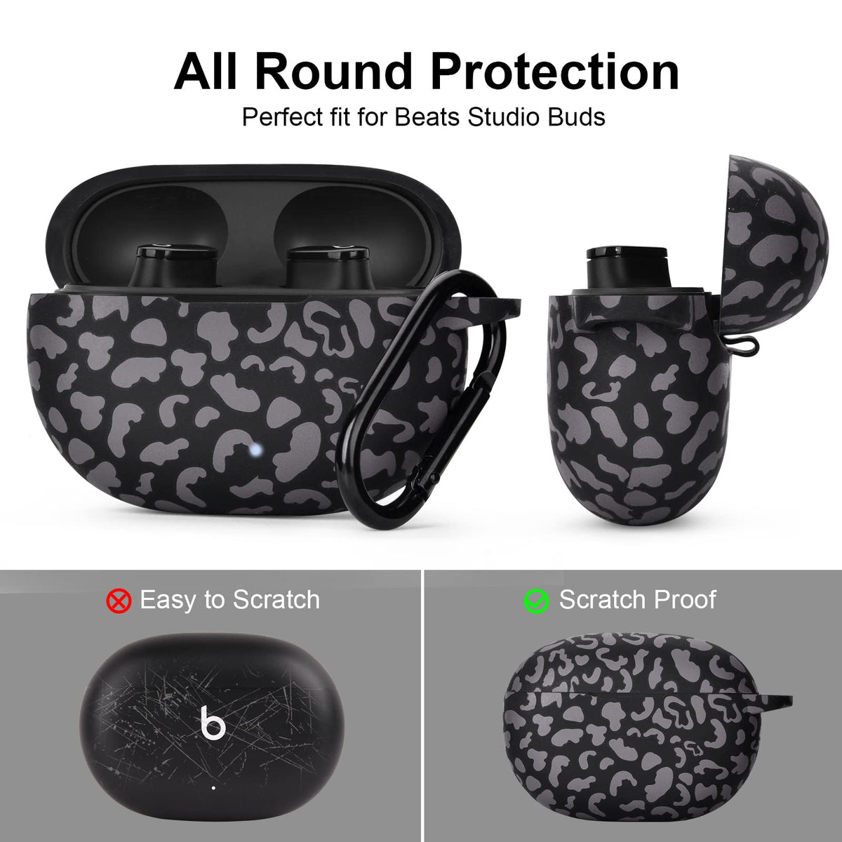 AIRSPO leopard-pattern cover protecting against bumps and scratches.