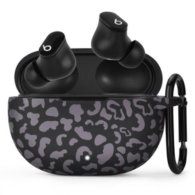 AIRSPO Beats Studio Buds leopard case in black offers durable protection.