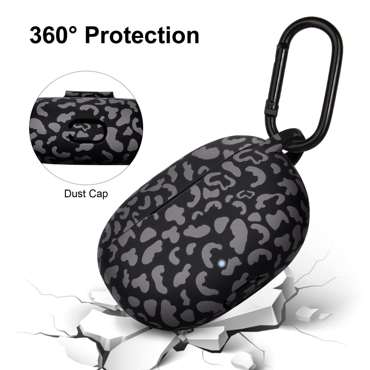 AIRSPO Beats Studio Buds case with carabiner clip for easy carrying.
