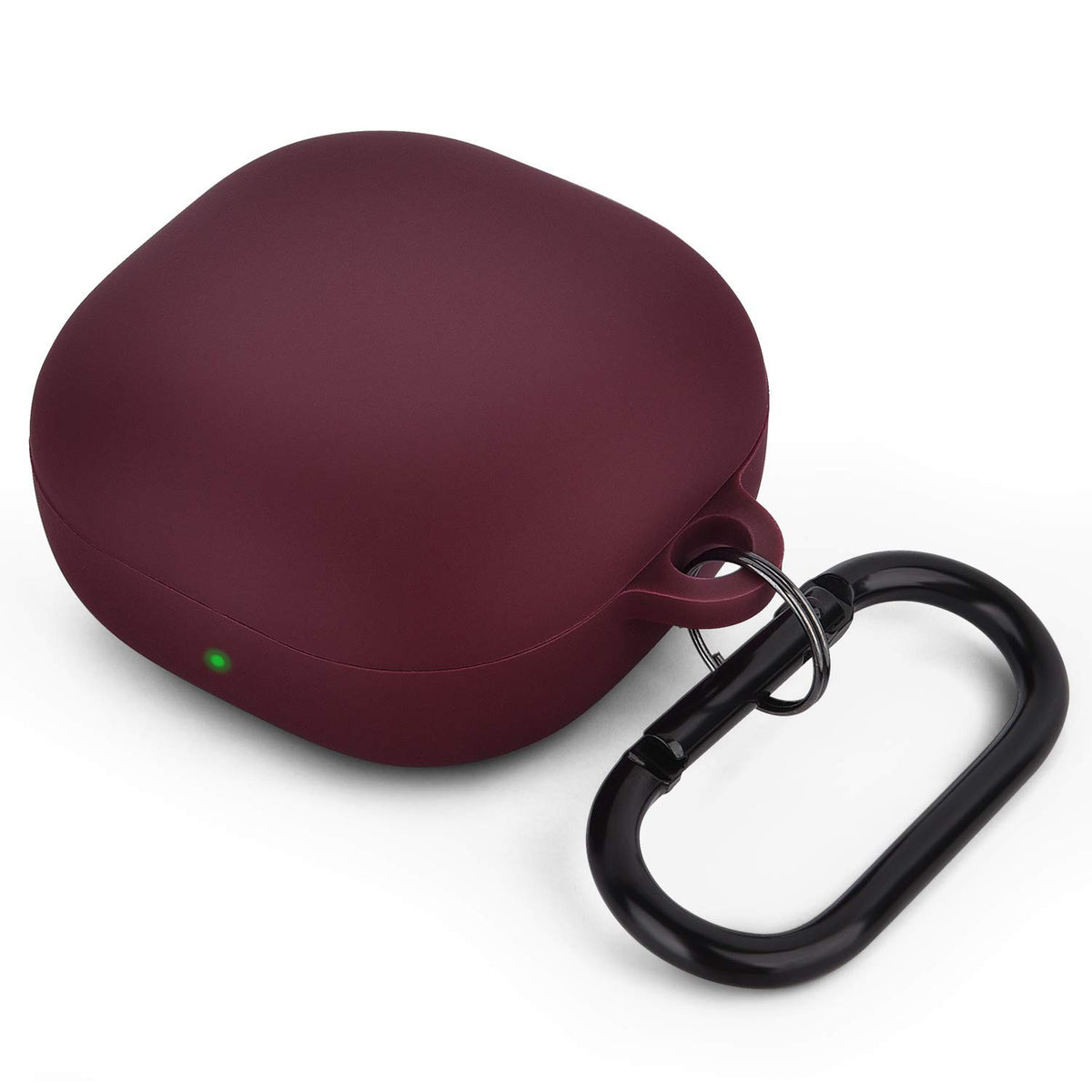 AIRSPO Galaxy Buds burgundy case front view showing durable silicone protection.