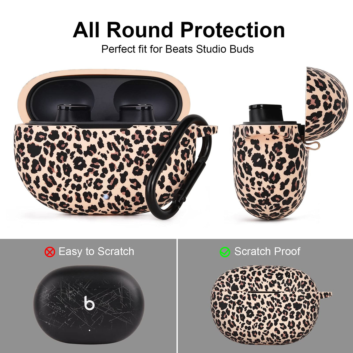 AIRSPO open case showing Beats Studio Buds fit and easy insert removal