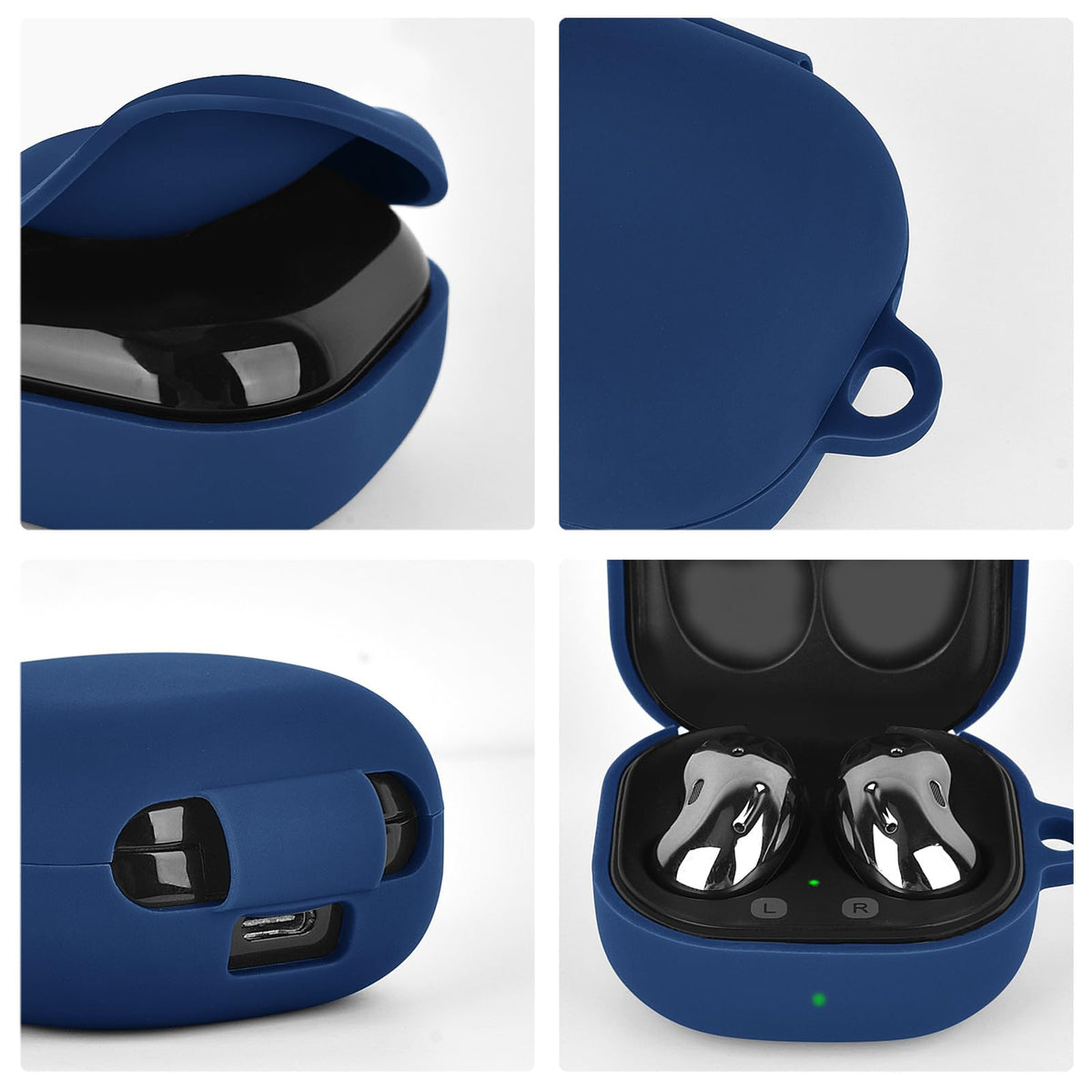 AIRSPO Buds silicone case with carabiner and steel ring included