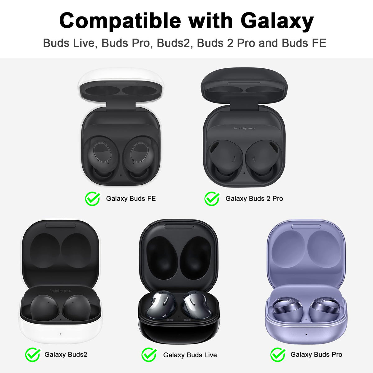 AIRSPO Buds Live silicone case, back view with dust-resistant finish.