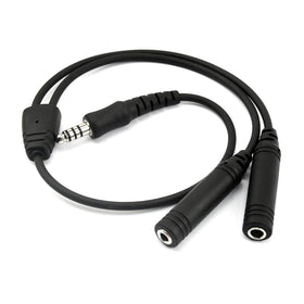 AirVoice GA to U174 adapter front view showing compact mono connection for cockpit use
