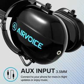 AIRVOICE headset includes 3.5 mm input for easy connections