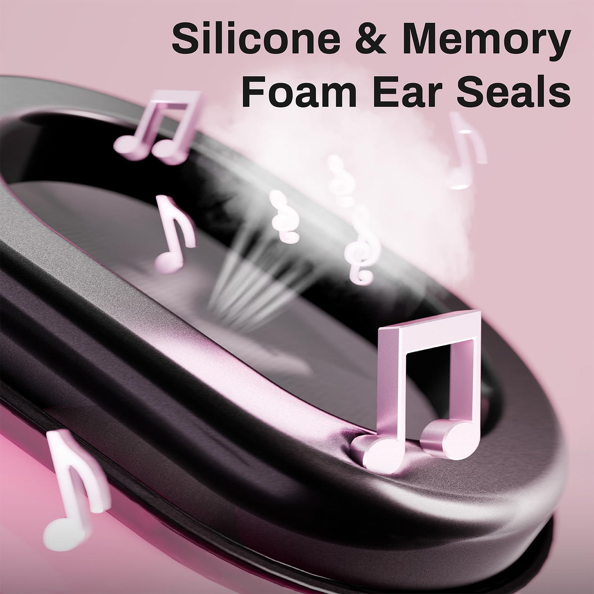 AIRVOICE pink artificial leather and silicone gel ear pads for comfort