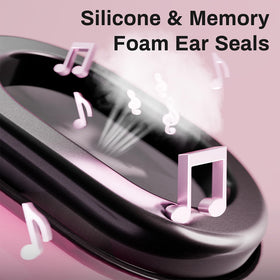 AIRVOICE pink artificial leather and silicone gel ear pads for comfort