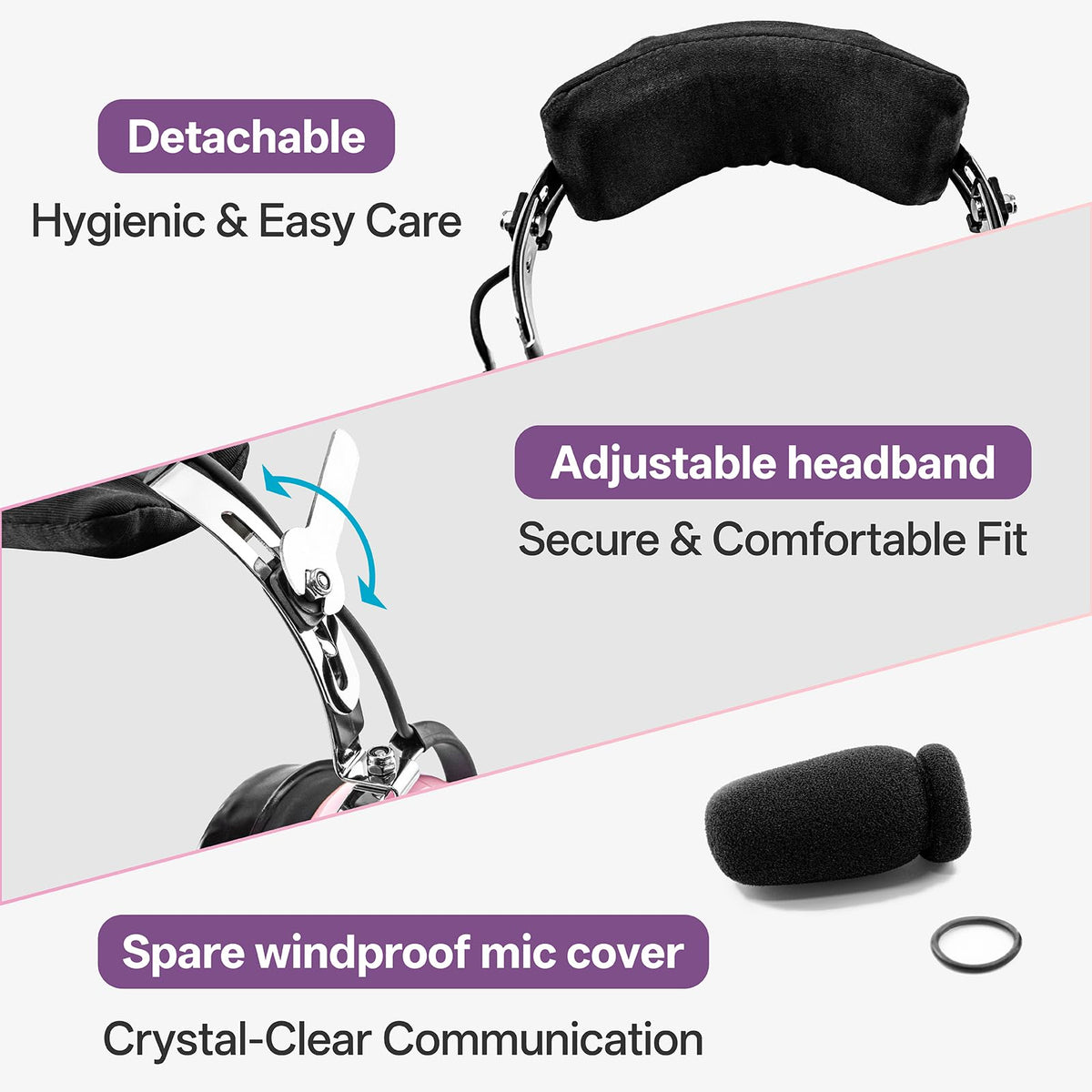 AIRVOICE pink mono sound with 3.5 mm input for device compatibility