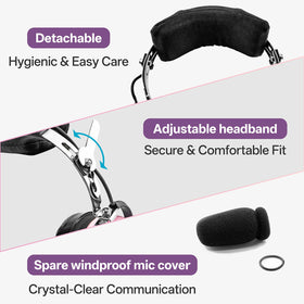 AIRVOICE pink mono sound with 3.5 mm input for device compatibility